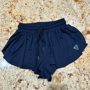 Black flutter shorts